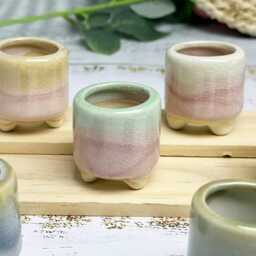 Round Shaped Mini Ceramic Pot Succulent Pots Flower Vase, Unique Bud Garden Decor Gifts, Plant For Housewarming Gifts - thumbnail 3