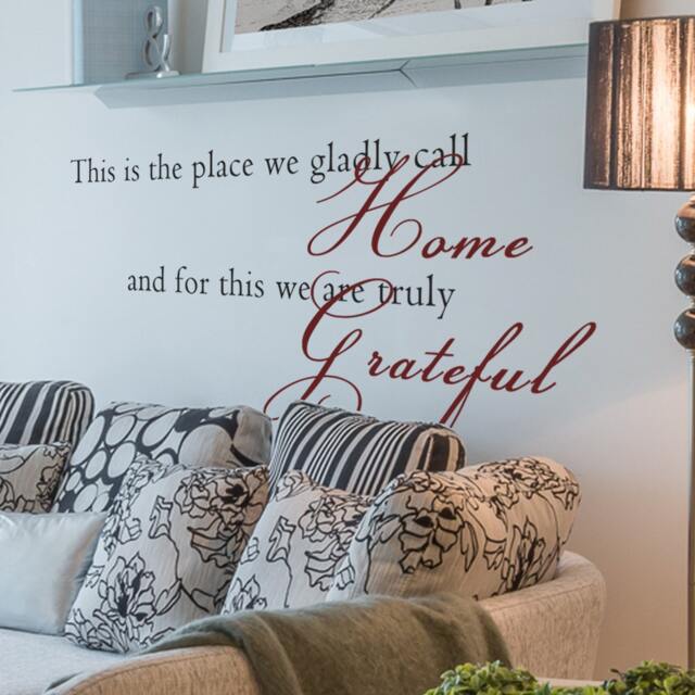 Home Grateful Wall Quotes Family Room Vinyl Decal Art - 087 - image 1