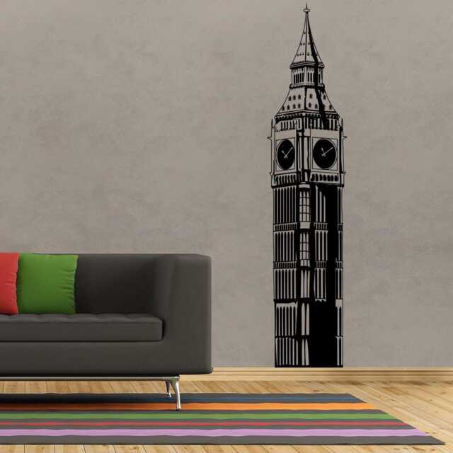 Wall Decal Big Ben, London Sticker, Vinyl Wall Stencil, Decor - image 1