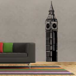Wall Decal Big Ben, London Sticker, Vinyl Wall Stencil, Decor - thumbnail 1