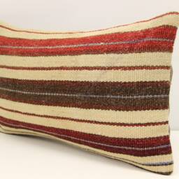 Vintage Turkish Kilim Pillow Cover, 12x20 Lumbar - thumbnail 3