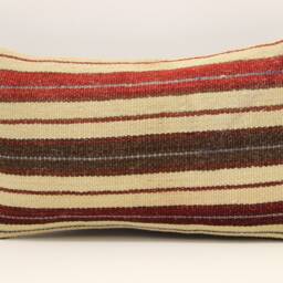 Vintage Turkish Kilim Pillow Cover, 12x20 Lumbar - thumbnail 2