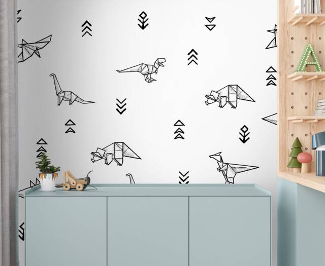 Dinosaur Wall Decals Scandi Style Stickers, Kids Room Decor - 57 Pack - image 1