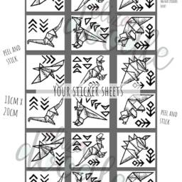 Dinosaur Wall Decals Scandi Style Stickers, Kids Room Decor - 57 Pack - thumbnail 3