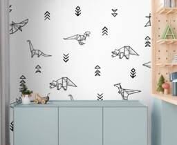 Dinosaur Wall Decals Scandi Style Stickers, Kids Room Decor - 57 Pack