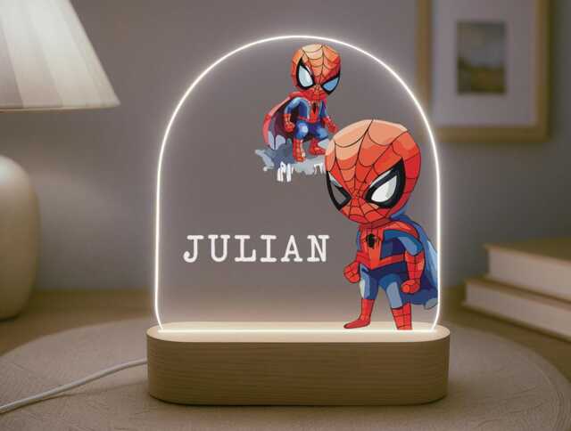 Superhero Child's Personalised Night Light - Birthday Gift Bedroom Decor - image 1