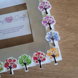 Colourful Wooden Tree Button Square Photo Frame 6 X Inches - thumbnail 3