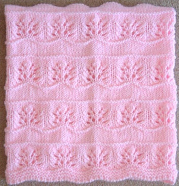 New Handmade Pink Knit Crochet Baby Afghan Blanket Throw Newborn Infant Soft Floral