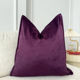 Velvet Aubergine Throw Pillow Cover Decorative Deep Purple Cushion - All Sizes - thumbnail 2