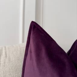 Velvet Aubergine Throw Pillow Cover Decorative Deep Purple Cushion - All Sizes - thumbnail 3