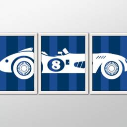 Retro Race Car - Race Car Decor, Automotive Transportation Decor - thumbnail 2