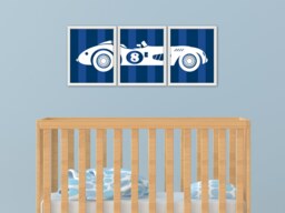 Retro Race Car - Race Car Decor, Automotive Transportation Decor - thumbnail 1