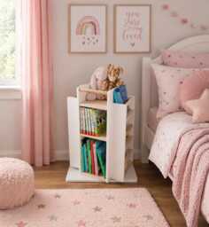 Rotating Montessori Bookshelf - Sustainable Hardwood Nursery Toy Storage