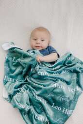 Personalized Name Blanket, Customizable Minky Unique For Newborns Baby & Kids, Nursery Decor, Popular Shower Gift, Nb05 - thumbnail 1
