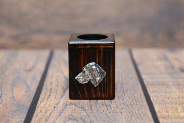 Vizsla - Wooden Candlestick With Dog, Souvenir, Decoration, Limited Edition, Collection - image 1