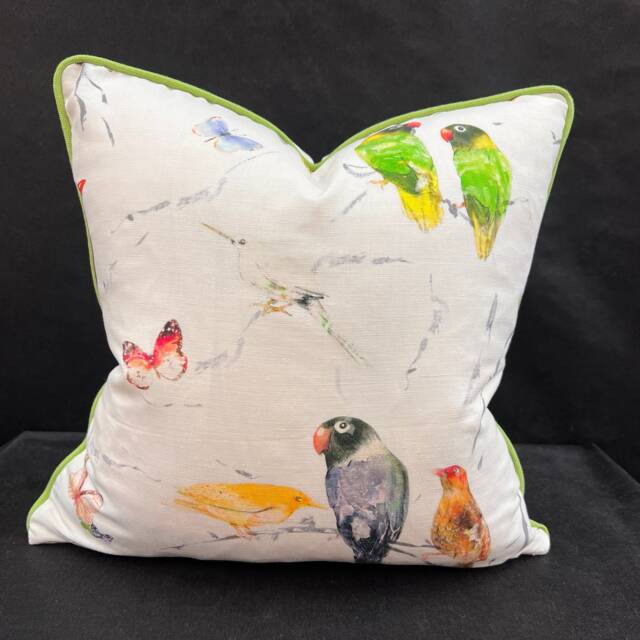 Luxury Designer Chivasso Birds Of Paradise Rainbow Bird Sofa Cushion Throw Pillow - image 1