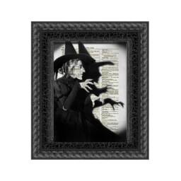 Wicked Witch Dictionary Art Print, Wizard Of Oz Halloween Decor Printed On An Upcycled 1897 Page, Party Decor, Black Gothic - thumbnail 1