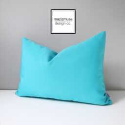 Aruba Blue Sunbrella?? Outdoor Pillow Cover, Decorative Turquoise Cushions For Pool & Patio Furniture Or Kid's Rooms, Mazizmuse - thumbnail 4