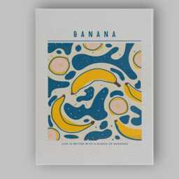 Modern Banana Abstract Fruit Pattern Kitchen Canvas Wall Art Print Decor Picture Ready To Hang - thumbnail 1