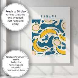 Modern Banana Abstract Fruit Pattern Kitchen Canvas Wall Art Print Decor Picture Ready To Hang - thumbnail 3