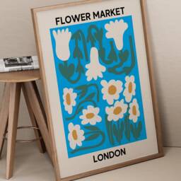 Flower Market Print Poster, Print, Aesthetic Floral London Wall Art Home Decor, Daisy Prints - thumbnail 2
