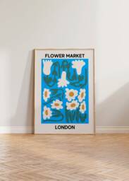 Flower Market Print Poster, Print, Aesthetic Floral London Wall Art Home Decor, Daisy Prints - thumbnail 1