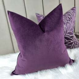 Luxury Velvet Cushion Cover Purple Aubergine Colourway, Soft Velvet Cushion Cover - thumbnail 3