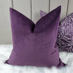 Luxury Velvet Cushion Cover Purple Aubergine Colourway, Soft Velvet Cushion Cover - thumbnail 2