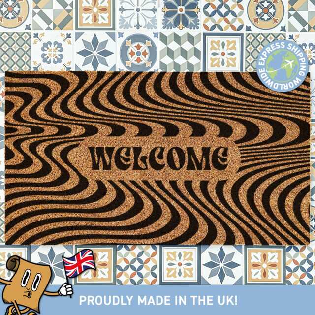 Custom Trippy Welcome Doormat, Housewarming Gift, Porch Decor, Closing & Wedding New Home Coir Door Mat, Fast Shipping - image 1