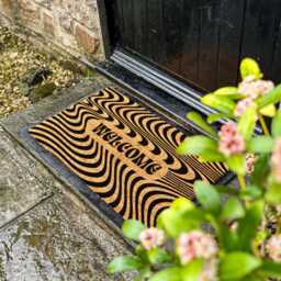 Custom Trippy Welcome Doormat, Housewarming Gift, Porch Decor, Closing & Wedding New Home Coir Door Mat, Fast Shipping - thumbnail 2
