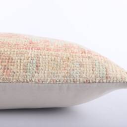 16x24 Turkish Kilim Pillow Embroidered Wool Lumbar Cushion - thumbnail 4