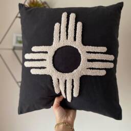 Aztek Pillow Textured Case Pillowcase Tassel Decorative 16'16Inch - thumbnail 2