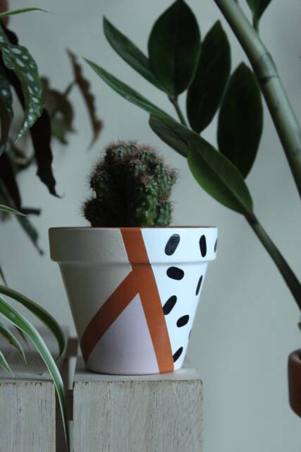 Hand Painted Terracotta Plant Pot For Houseplants - Customisable With Drainage & Saucers To Match Great Gift Idea - image 1