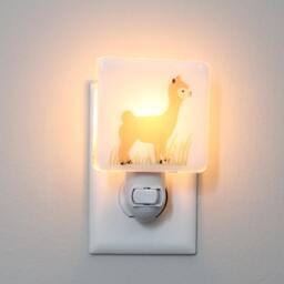 Llama Fused Glass Nightlight - Nursery Baby Shower Gift Kids Gender Neutral Modern Alpaca - thumbnail 2