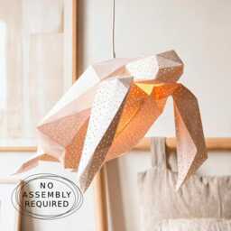 Sea Turtle Origami Lamp - Handmade Paper Pendant Light Nursery & Kids Room Lighting Modern Ocean Decor - thumbnail 2