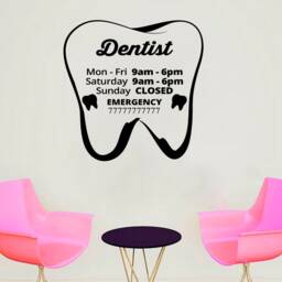 Dental Clinic Wall Decal Tooth Decor, Business Hours Vinyl Sticker 2996 - thumbnail 1