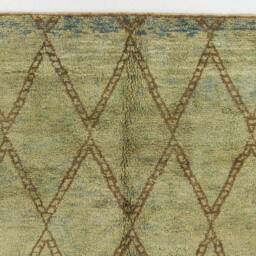 Handmade Beni Ourain Rug Moroccan Berber Wool Rug, Brown Diamond Design - thumbnail 3