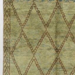 Handmade Beni Ourain Rug Moroccan Berber Wool Rug, Brown Diamond Design - thumbnail 4