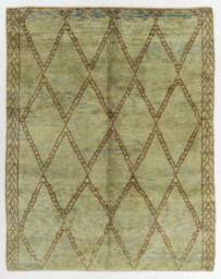 Handmade Beni Ourain Rug Moroccan Berber Wool Rug, Brown Diamond Design - thumbnail 1