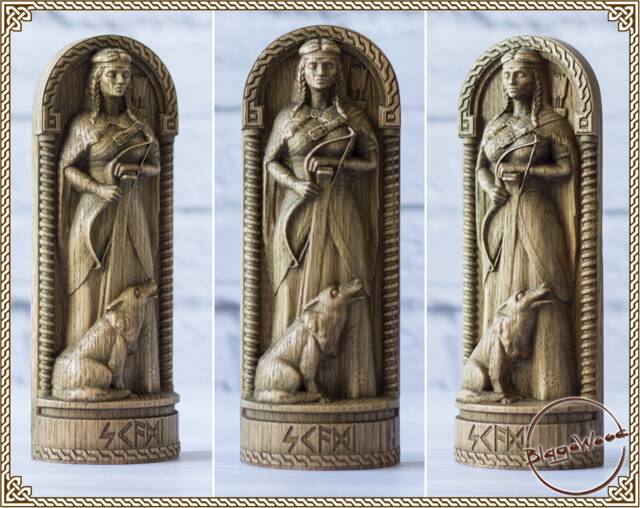 Skadi, Norse Pagan Goddess Statue, For Asatru Altar Kit & Heathen Ritual - image 1