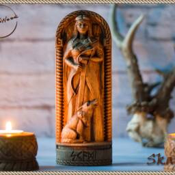 Skadi, Norse Pagan Goddess Statue, For Asatru Altar Kit & Heathen Ritual - thumbnail 2
