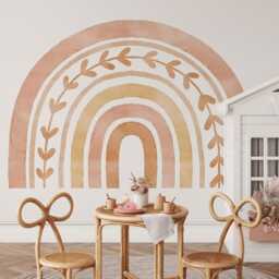 Neutral Boho Rainbow Wall Decals Removable Peel & Stick Nursery Art - Kids Playroom Decor, Gift For Baby Shower - thumbnail 3