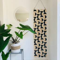 Extra Large Black Geometric Wall Hanging Scandinavian Wood Art - thumbnail 3
