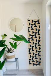 Extra Large Black Geometric Wall Hanging Scandinavian Wood Art