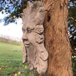 Reconstituted Stone Garden Smiling Green Man Wall Plaque - thumbnail 4