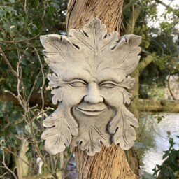 Reconstituted Stone Garden Smiling Green Man Wall Plaque - thumbnail 2