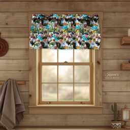 Camping Wilderness Valance Bear Moose Eagle Lake Sign Print Outdoor Adventure Curtain Cabin House Man Cave Boys Room Decor - thumbnail 1