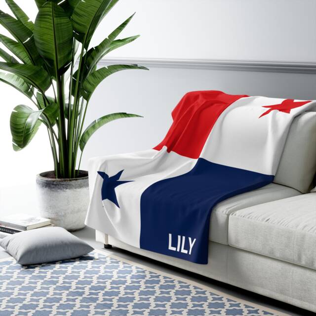 Panama Fleece Blanket, Panama Flag Blanket, Of Panama, Custom Personalized Country Gift, Name - image 1
