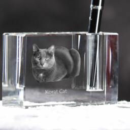 Korat , Crystal Pen Holder With Cat, Souvenir, Decoration, Limited Edition, Collection - thumbnail 3