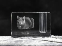Korat , Crystal Pen Holder With Cat, Souvenir, Decoration, Limited Edition, Collection - thumbnail 1